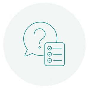 Icon für FAQ und häufige Fragen zu Physiotherapie und Fitness